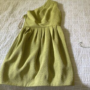 One shouldered cocktail dress.